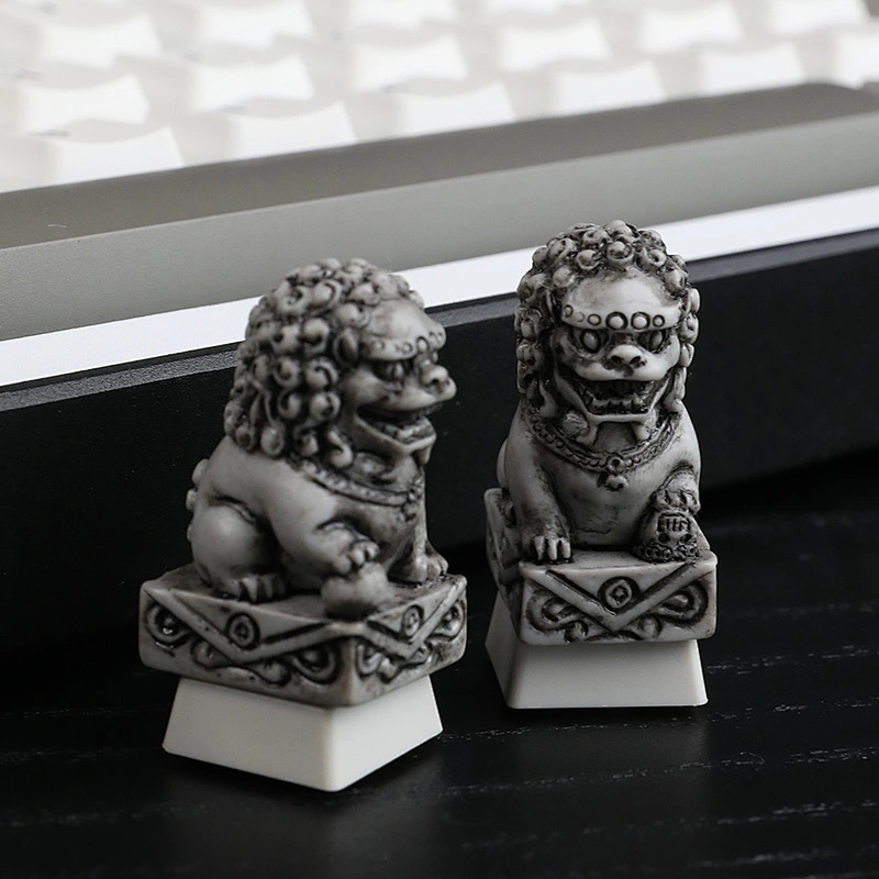 3D Print stone lion Handmade Painting Resin Keycaps for Keyboard Decoration Handmade Support Customization