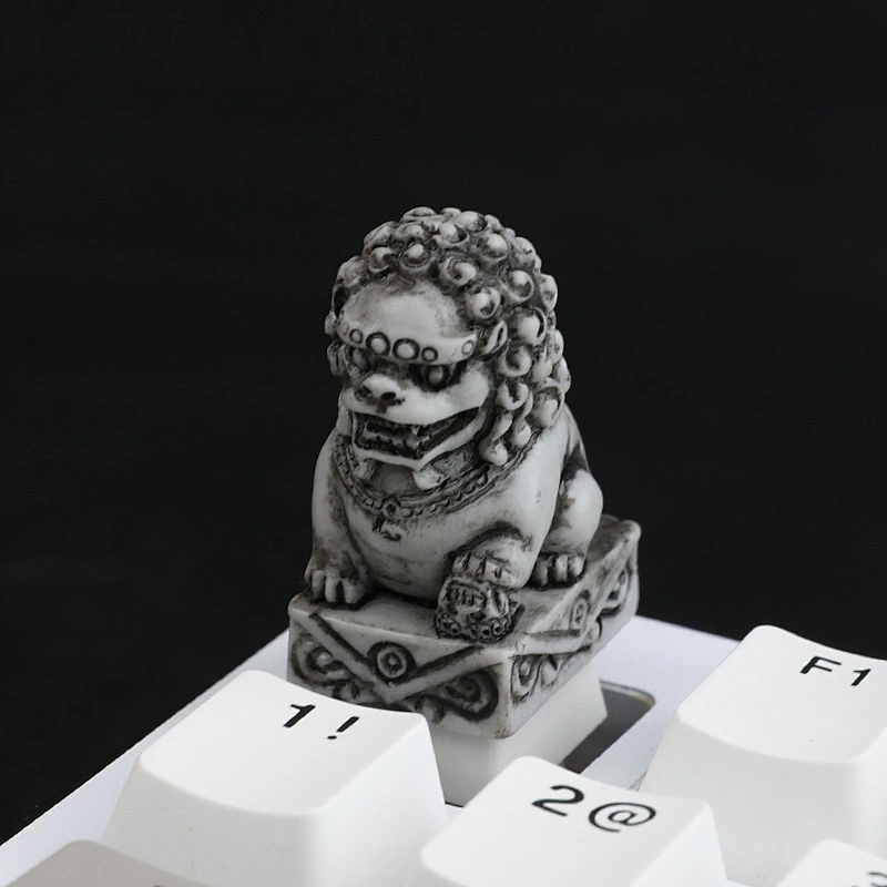 3D Print stone lion Handmade Painting Resin Keycaps for Keyboard Decoration Handmade Support Customization
