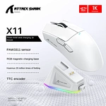 Attack Shark X11 Mouse 7 Buttons Lightweight PAW3311 E-sports Game Wireless Charging RGB Bottom Ergonomic in Stock