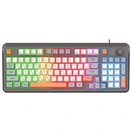 XUNSVFOX K820 Russian Language Keyboard Fashion Color Blocked Knob Wired USB Luminous Gaming Keyboard Computer Laptop