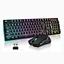PCTENK XD10R Mini Wireless Gaming Keyboard Mouse Combo LED Backlit 3800mAh Battery Anti-ghosting Keyboard