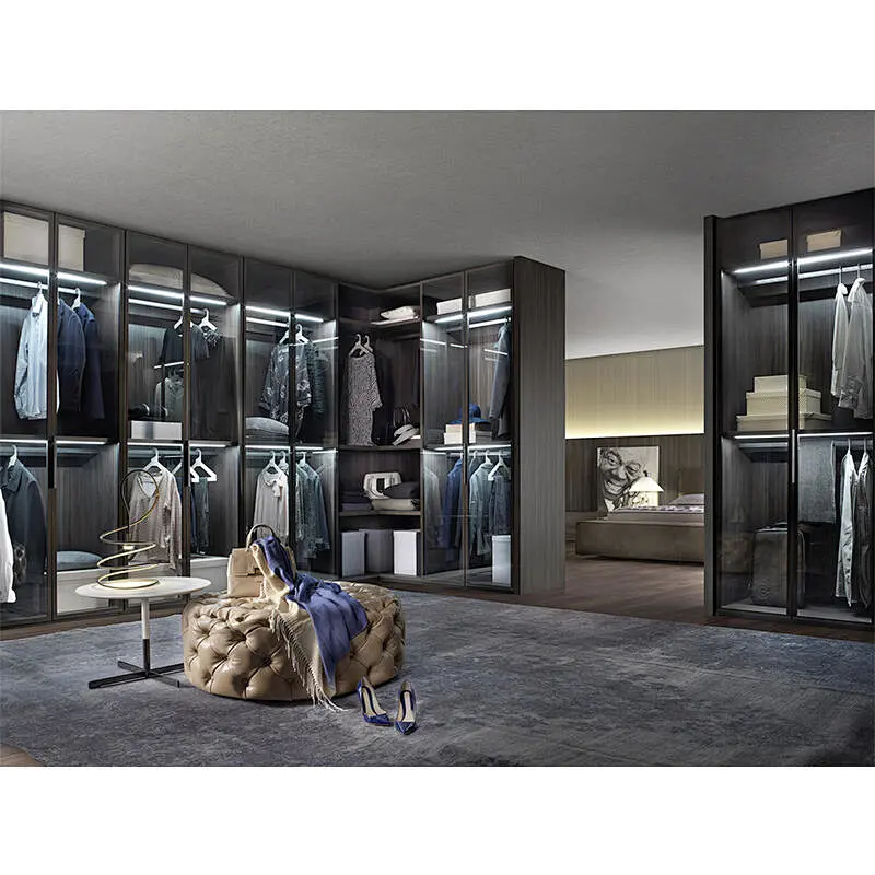 Top quality New Modern Home Customized Wardrobe Design for Dressing Room Walk in Closet   Item No. B007
