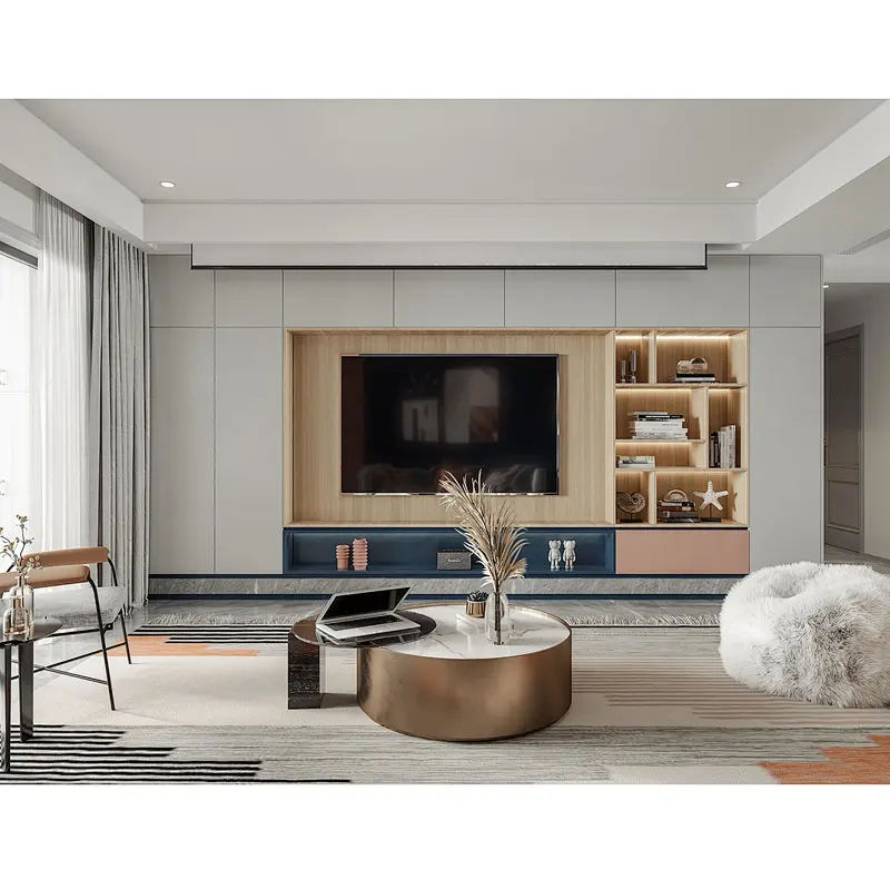 High Quality Modern Design Luxury Wood  Custom Made Living Room Cabinet  Item No. L007