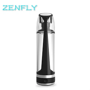 ZENFLY 500ML Portable Hydrogen Water Ionizer Bottle Maker Generator Glass BPA-free W/ Self-cleaning Function & Lid Cup