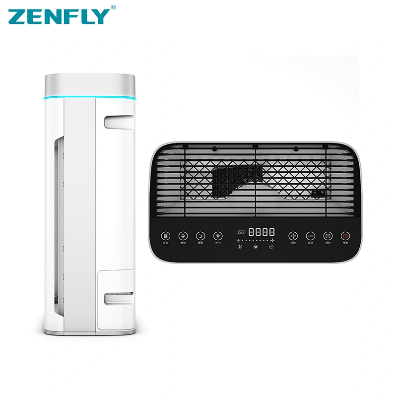 Zenfly Activated Carbon Filter Intelligent Touch Screen Smoking Room Ionzier Air Purifier for Home