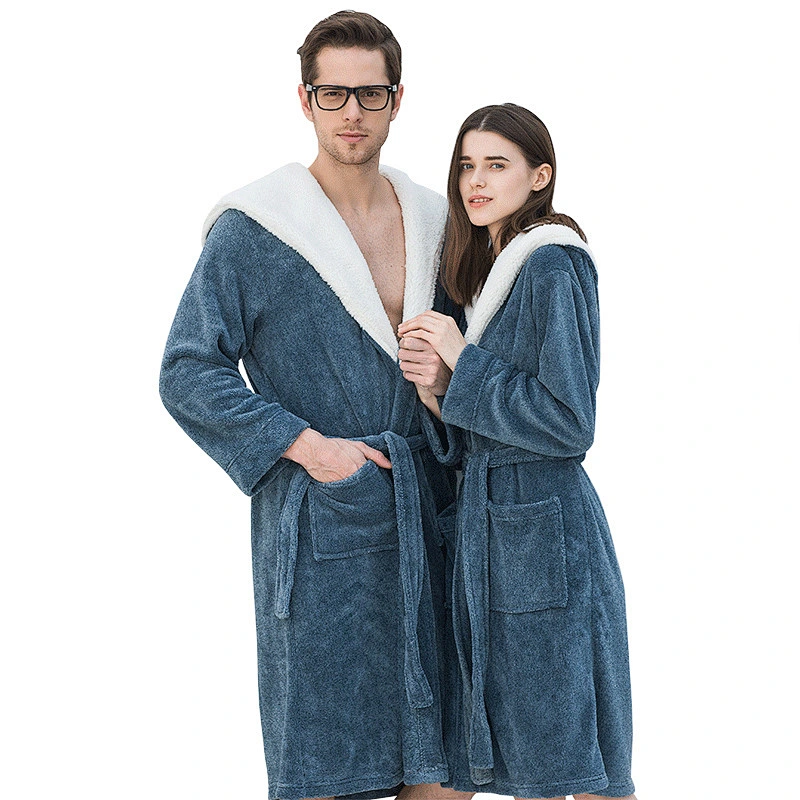 2021 Amazon Women Men Winter Pajamas Set  Warm Flannel Household Lovers  Nighty Couples Sleepwear Suits