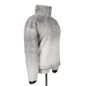 Unisex Winter Suit Teddy Coat Sweatershirt Gradient Color Zippper Sherpa Fleece Pullover