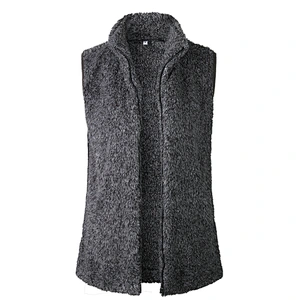 Women Sleeveless Zipper Pullover Vest Monogrammed Tie Dye Sherpa Fleece Jacekt Vest