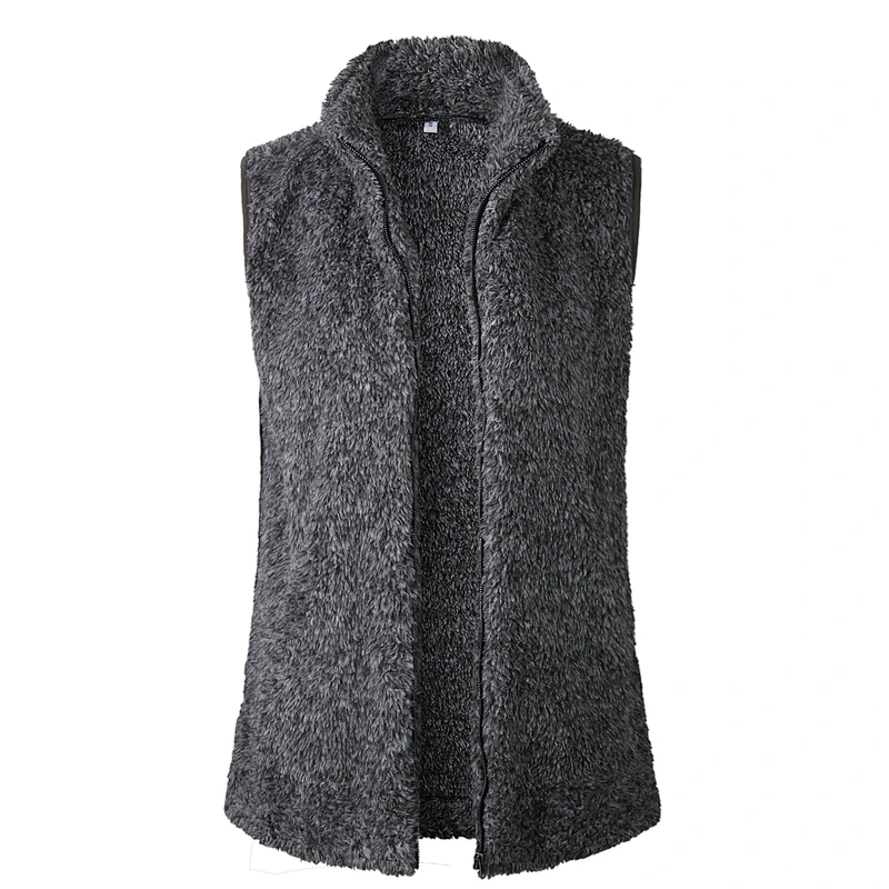 Women Sleeveless Zipper Pullover Vest Monogrammed Tie Dye Sherpa Fleece Jacekt Vest