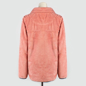 Womens Kangaroo Pocket Turn Down Collar Pineapple Pattern Fire Up Sherpa Fleece Pullover