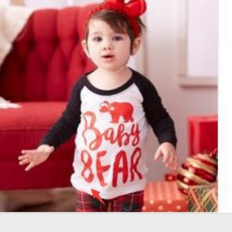 2021 New Christmas family suit printed home wear pajamas two-piece
