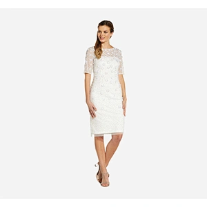 2021 New Arrival  EVENING DRESS BEADED COCKTAIL DRESS IN IVORY CLUB DRESS