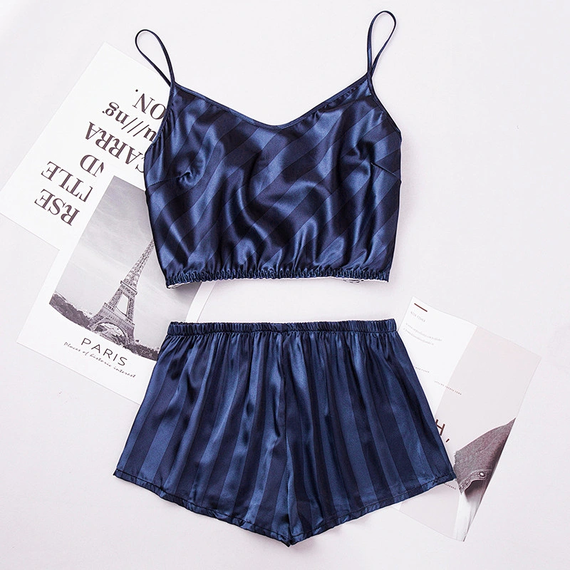 2021 New Arrivel Summer Satin Slik Pajamas Set Tank Tops Shorts Pants Plus Size