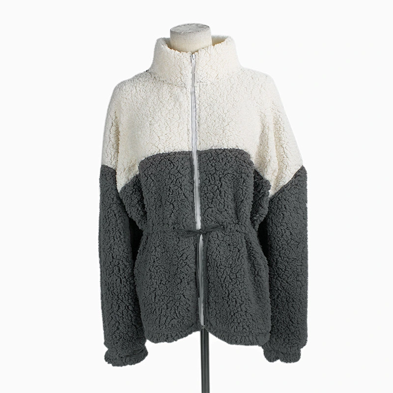 Women's Fuzzy Full Zip Sweatershirt Hoodie Front Belted Teddy Sherpa Fleece Pullover