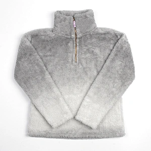 Unisex Winter Suit Teddy Coat Sweatershirt Gradient Color Zippper Sherpa Fleece Pullover