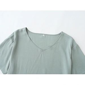 2021new pajamas for women spring summer cotton silk suit short sleeves long trousers  large size casual wear