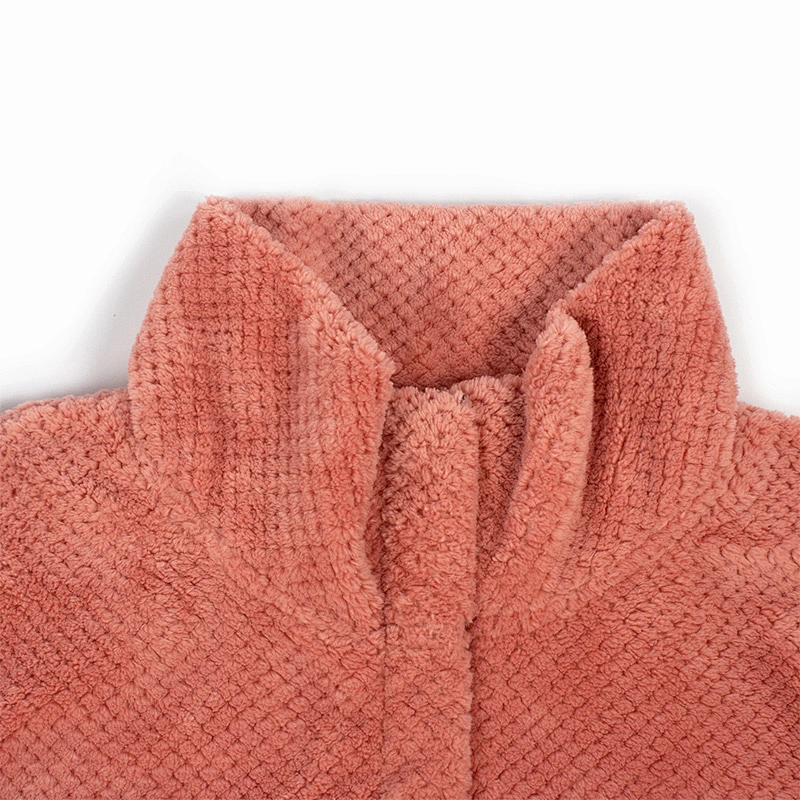 Womens Kangaroo Pocket Turn Down Collar Pineapple Pattern Fire Up Sherpa Fleece Pullover