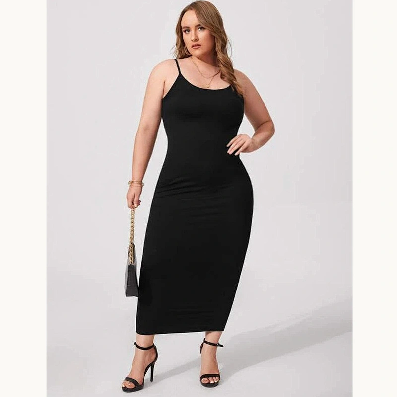 2021 New BASICS Plus Solid Slip Dress