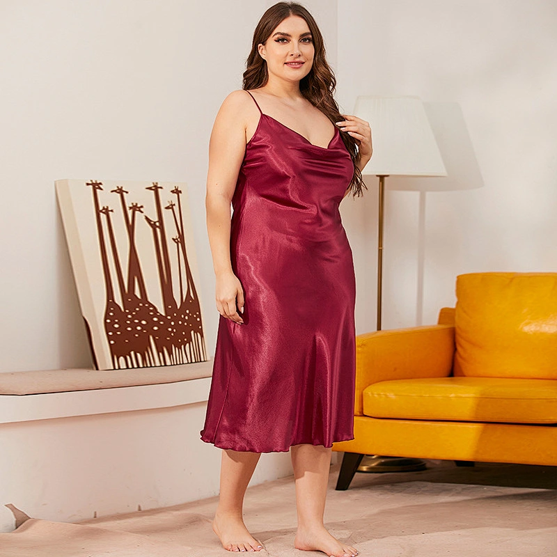 2021 Amazon Summer pyjamas Sleepdress with halter neck for ladies loose  casual home wear pajamas