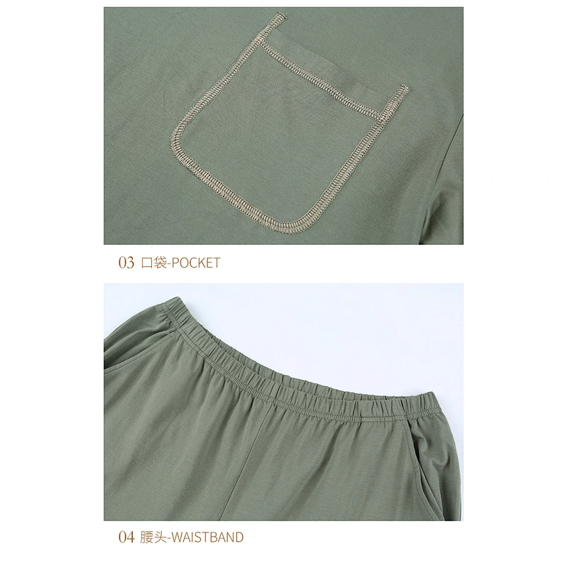 2021 New bamboo pajamas fiber fashion men's pajamas set