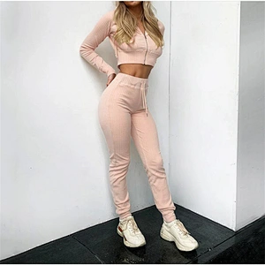 2021 Amazon  casual wear pure color slim body suit slim sexy