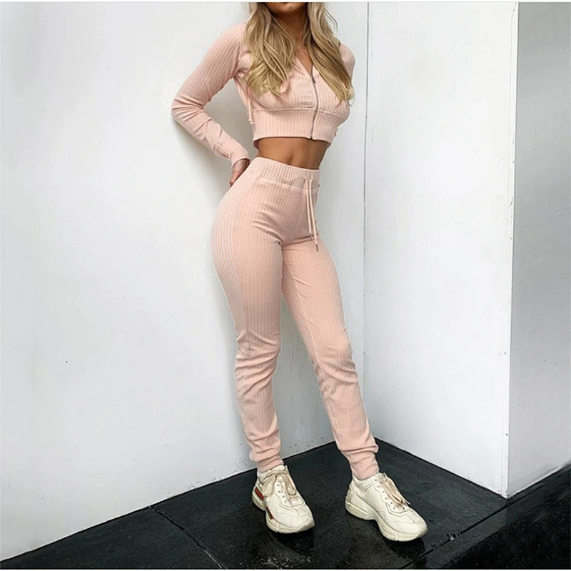 2021 Amazon  casual wear pure color slim body suit slim sexy