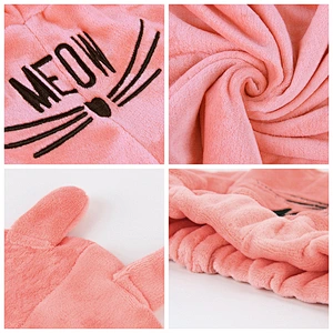 2021 Amazon winter pajamas   Autumn pajamas Home Clothing Cat Embroidery Flannel