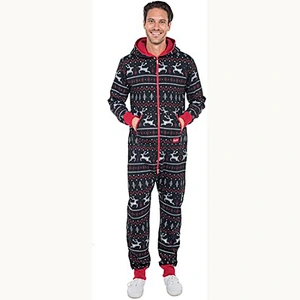 2021new onesize pajamas  Fair Isle Reindeer Jumpsuit  Christmas pajamas for man