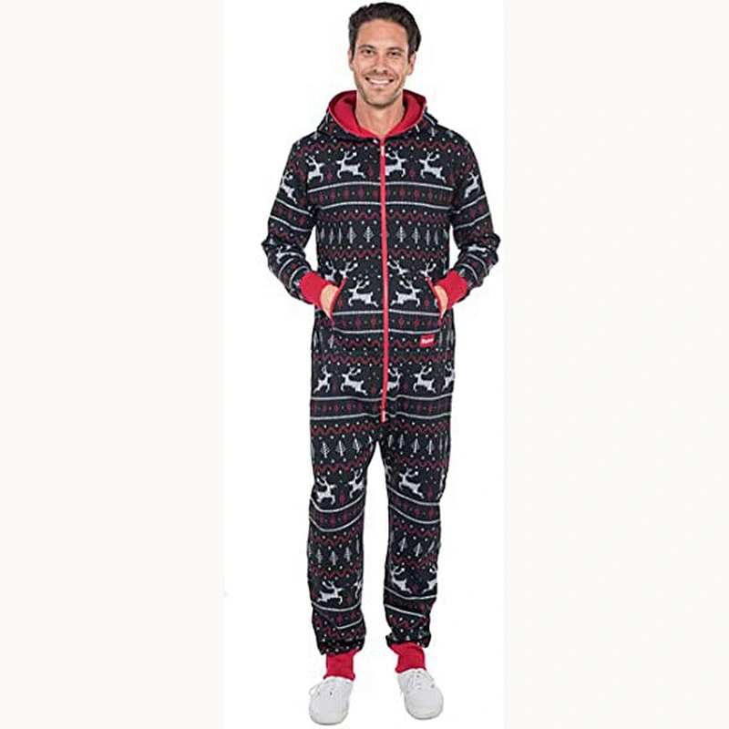 2021new onesize pajamas  Fair Isle Reindeer Jumpsuit  Christmas pajamas for man