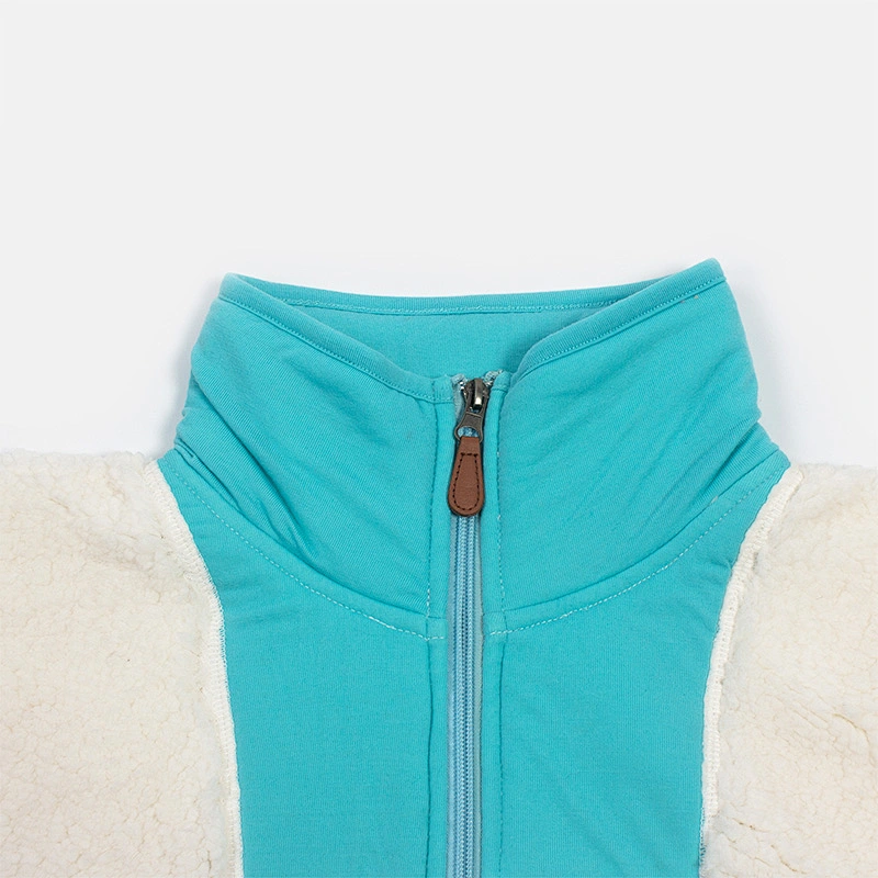 Custom Winter Warm Wool Lamb Teddy JacketFull Zip Up White Sherpa Fleece Pullover