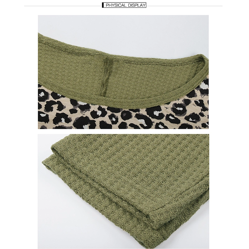 Amazon top seller Women Plus Size Leopard Print Knitwear Sweater Tops Long Sleeve Pullover Shirts