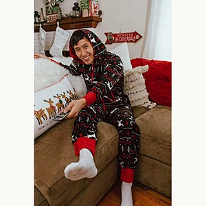2021new onesize pajamas  Fair Isle Reindeer Jumpsuit  Christmas pajamas for man