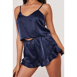 2021Amazon pajamas set short sleeve women's summer pajamas color sexy V-neck suspenders split