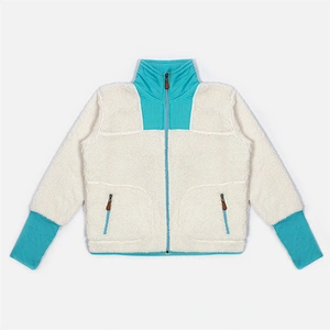 Custom Winter Warm Wool Lamb Teddy JacketFull Zip Up White Sherpa Fleece Pullover