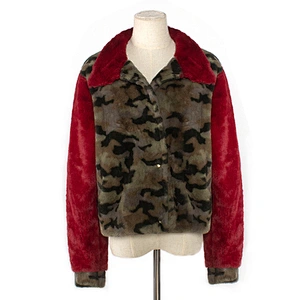 Winter Warm Womens Leopard Printing Faux Fur Teddy Coat Button Up Collar Sherpa Fleece Pullover