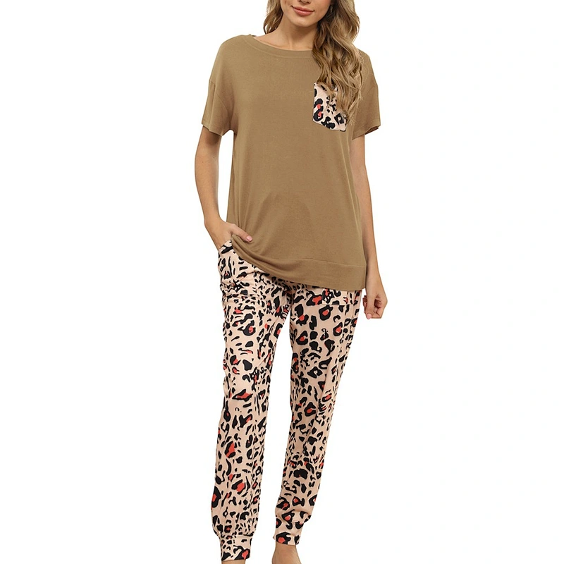 2021Amazon autumn winter women pajamas casual tie-dye Short Sleeve Pajama Set