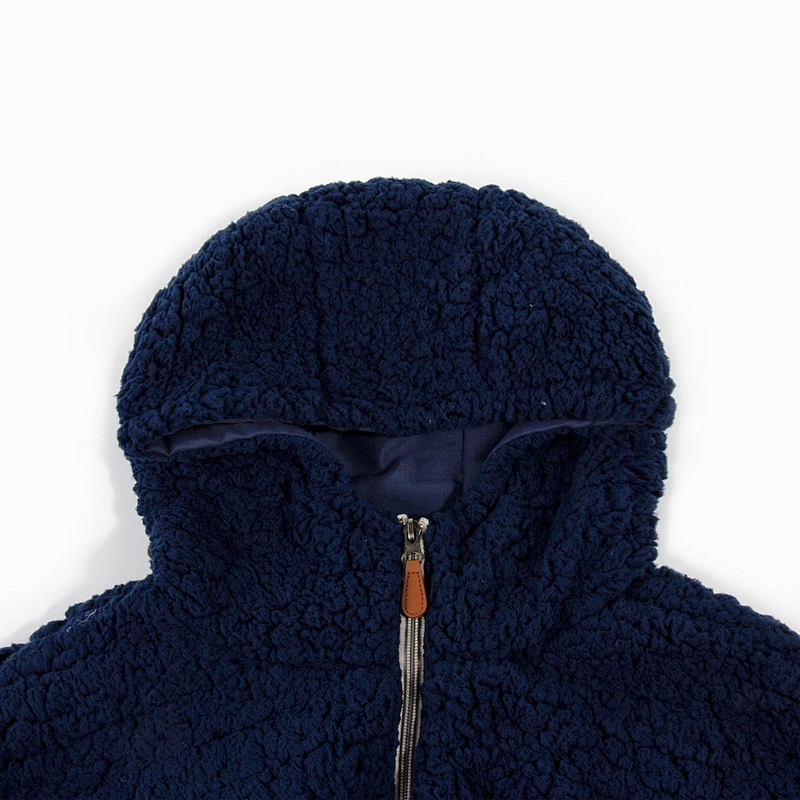 Womens and Mens Fuzzy Wool Hooded Jacket Teddy Coat, Full Zipper Patchwork Pattern Sherpa Fleece Hoodies Pullover