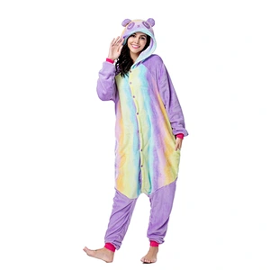 2021wholesale new flannel onesie pajamas cartoon pajamas 3D  lovely animal pajamas set