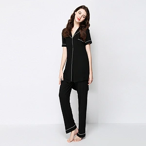2021Amazon autumn winter pajamas women pajamas cotton pajamas sleepwear comfy soft long button down