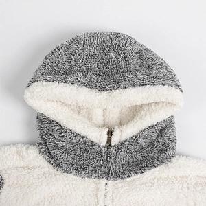 Factory Direct Fuzzy Teddy Coat Sweatshirt Solid Color Full Zip Sherpa Fleece Hoodies
