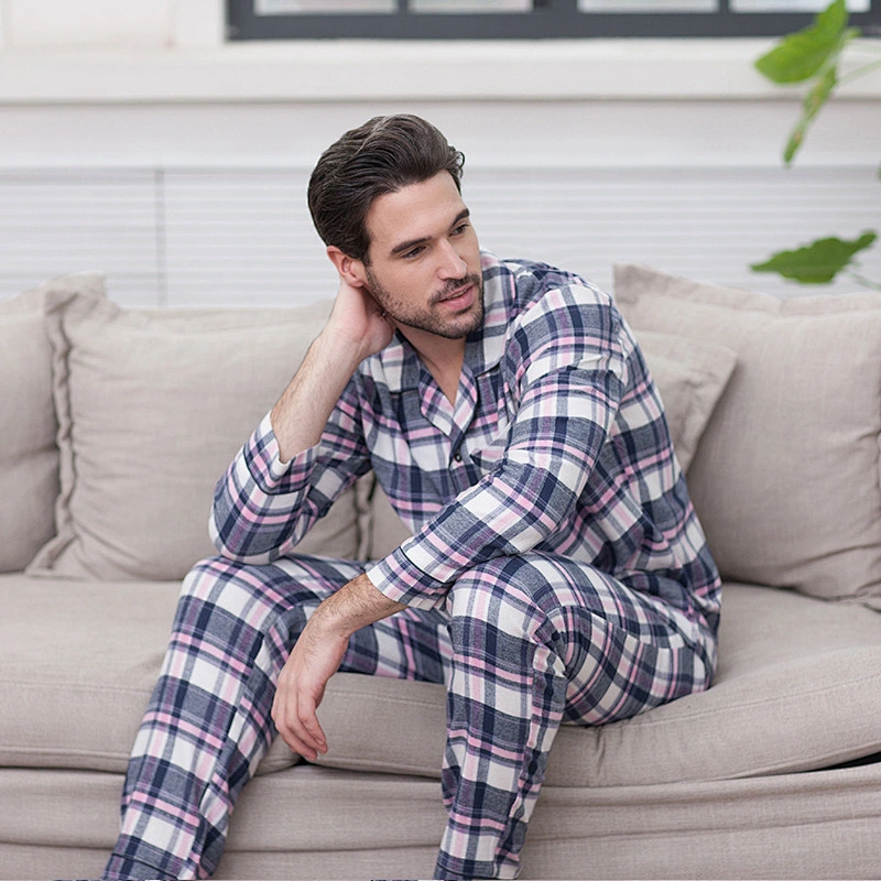 2021 Spring Autumn Amazon Mr and Mrs Couples Plaid Pajamas Holiday Robe Pajamas Sets