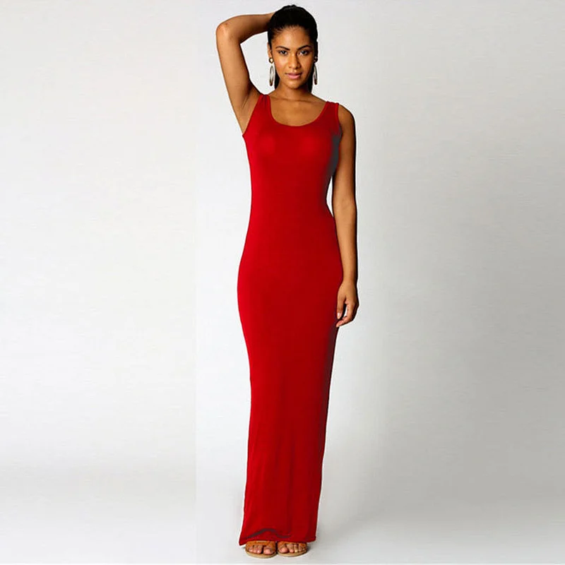 2021new casual dress women sexy vest long skirt classic fashion dress square Neck Dress