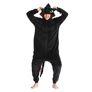 2021 new wholesale onesie pajamas  flannel cartoon dragon eazy toilet style men and women homewear