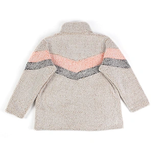 Direct Factory Unisex Winter Warm Teddy Coat Fluffy Quarter Zip Up Patchwork Sherpa Fleece Sweatshirt Pullover