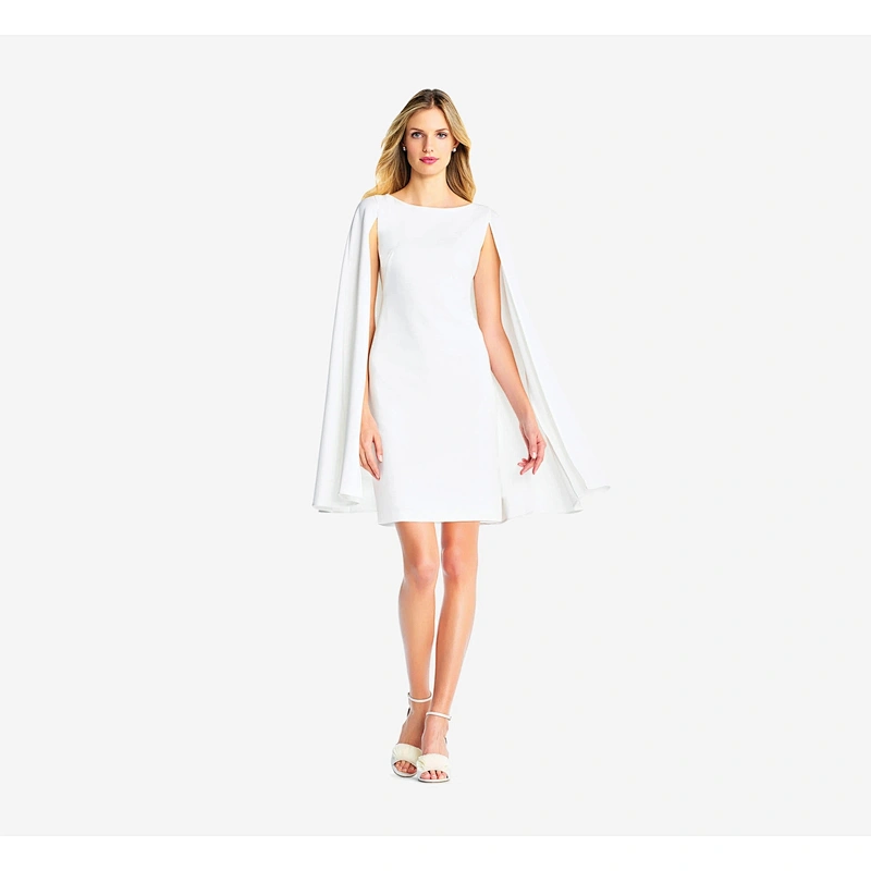 2021 New Arrival Evening Dress  Structured Cape Sheath Dress In Ivory Lady Dress