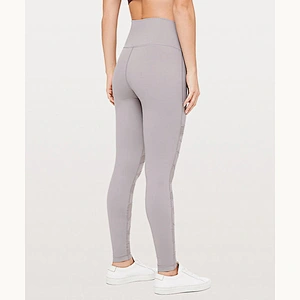 Custom High Waist Tight Crossover Mesh Leggings Sports Stripes Pants Gym SKinny Yoga Pants Rear Pocke buttery soft Legging