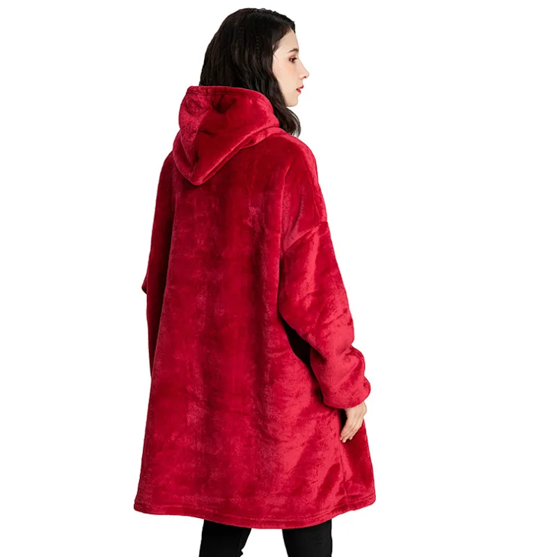 Amazon Top Seller Hooded Blanket Sweatshirt Oversized Microfiber & Sherpa Wearable Blanket