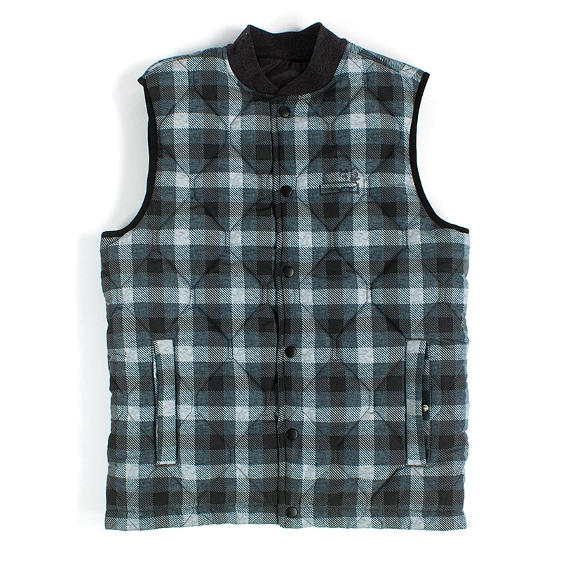 Mens and Womens Winter Warm Front Covered Button Teddy Waistcoat Welding Line Sleeveless Plaid Sherpa Fleece Vest