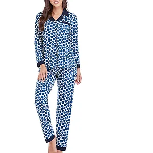2021Amazon Pajamas for Women Lounge Set Cotton Sleepwear Comfy Soft Long Button Down Lingerie