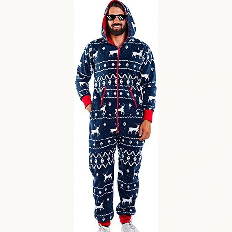 2021 new Tipsy Elves Ugly Christmas Jumpsuit for Men  Christmas Pajamas  Cat Print Holiday Onesie